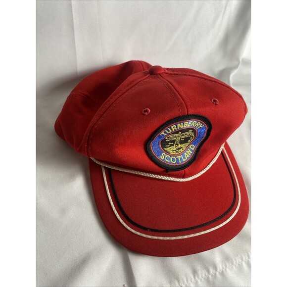 Turnberry Scotland Golf Hat Snapback Retro Red Embroidered Cap Adjustable - Picture 2 of 10